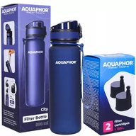 Butelki filtrujące - Aquaphor City Butelka Filtrująca  0,5L Niebieska + 3X Wkład Filtrujący - miniaturka - grafika 1