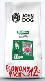John Dog Good Form Kurczak Z Wołowiną Dorosłe Małe Rasy 12Kg - Sucha karma dla psów - miniaturka - grafika 1