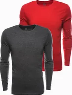 Koszulki męskie - Ombre Zestaw longsleeve męski z długim rękawem - mix 2-pak V4 Z43 XXL - miniaturka - grafika 1