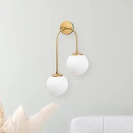 Lampy ścienne - Opviq Lampa ścienna Jewel 10585 kolor złoty, szkło opalowe 55 x 30 cm 2-punktowa. - miniaturka - grafika 1