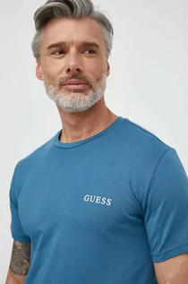 Koszulki męskie - Guess t-shirt męski kolor granatowy z nadrukiem - grafika 1