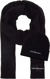 CALVIN KLEIN CZAPKA SZALIK ZESTAW ZIMOWY GIFTBOX CIEPŁY CZARNY UNIWERSALNY - Czapki damskie - miniaturka - grafika 1