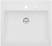 Zlewozmywaki - Kernau Zlewozmywak granitowy KGS I 60 1B Retro Pure White - miniaturka - grafika 1