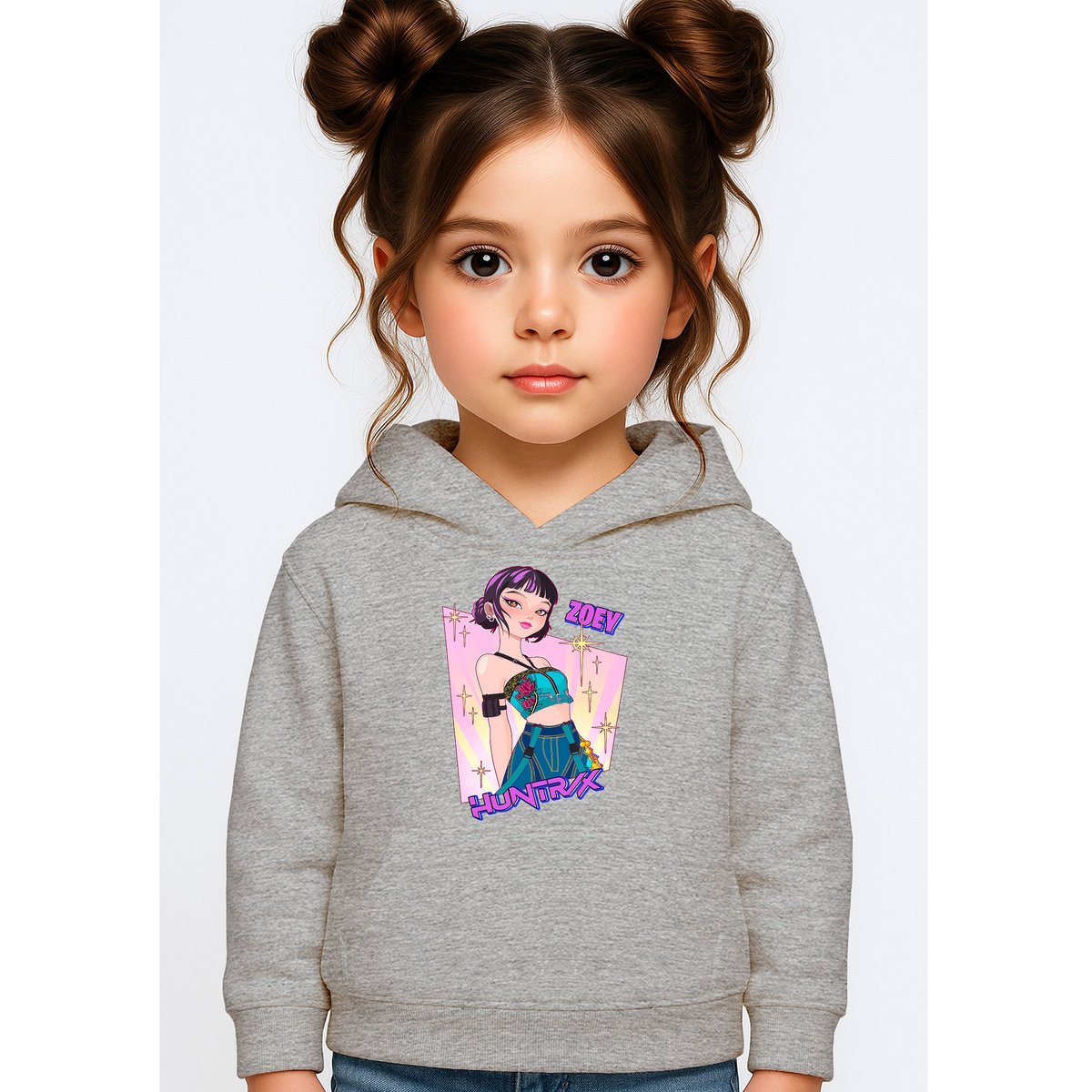 BLUZA DZIECIĘCA HUNTRIX ZOEY KPOP 104 Z KAPTUREM BAWEŁNIANA JAKOŚĆ