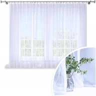 Firany - FIRANA GOTOWA WOAL BIAŁA 300x145 CM ZASŁONA FIRANKA NA ŻABKI TAŚMIE FIRANY - miniaturka - grafika 1