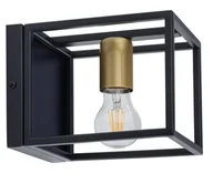 Lampy ścienne - Sigma Vigo 32227 kinkiet oprawa ścienna 1x60W E27 czarny/złoty - miniaturka - grafika 1