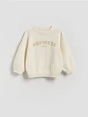 Bluzy i sweterki niemowlęce - Reserved - Sweter oversize - złamana biel - miniaturka - grafika 1