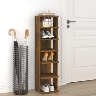 Lumarko Stojak na buty, przydymiony dąb, 25x27x102 cm - Szafki na buty - miniaturka - grafika 1