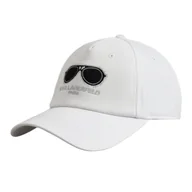 Czapki i chusty sportowe męskie - Czapka z daszkiem Karl Lagerfeld Paris Okulary Strapback Biała - L5WH7946-wht - miniaturka - grafika 1