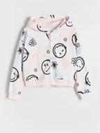 Bluzy dla dziewczynek - Reserved - Bawełniana bluza SmileyWorld® z aplikacją - wielobarwny - miniaturka - grafika 1