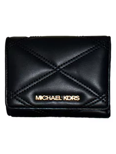 Portfele - Michael Kors Skórzany portfel w kolorze czarnym - 11 x 8 x 3 cm - grafika 1