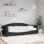 Łóżka - Sofa z materacem do spania, czarna, 90x200 cm, tkanina Lumarko! - miniaturka - grafika 1