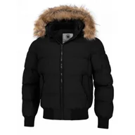 Odzież taktyczna i umundurowanie - Kurtka zimowa z kapturem Pit Bull Burnt '24 - Czarna - miniaturka - grafika 1