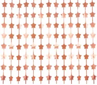 Balony i akcesoria - KURTYNA METALICZNA GWIAZDKI RÓŻOWO-ZŁOTE, 100 X 200 CM - miniaturka - grafika 1