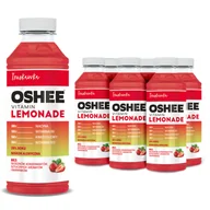 Soki i napoje niegazowane - 6x OSHEE Vitamin Lemonade truskawka  z wit. B6, B12, niacyną 555ml - miniaturka - grafika 1