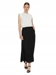 VERO MODA CZARNA SPÓDNICA MIDI Z WISKOZY PROSTA XS KWA - Spódnice - miniaturka - grafika 1