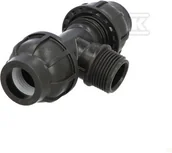 Łączniki, trójniki, kształtki - Trójnik zaciskowy PP 90st. 25x1"x25 GZ gwint zewnętrzny PN16, do rur PE, kolor czarny - miniaturka - grafika 1