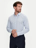 Koszule męskie - Calvin Klein Koszula K10K113168 Niebieski Slim Fit - miniaturka - grafika 1