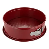 Formy do ciast - Tortownica nierdzewna Deliss z klamrą i talerzem 23,5 x 8 cm bordowy - miniaturka - grafika 1