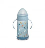 Kubki dla dzieci - Suavinex Drugi Kubek 270 ml silikonowy ustnik  +4m niebieski Forest - miniaturka - grafika 1