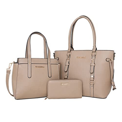 Montana West 3PCS Purses for Women Tote Bag and Wallet Set Shoulder Satchel Crossbody Bags Leather Handbag for Gift Travel Casual Work MWC3-C032WKH