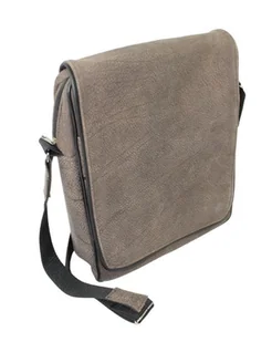 Skórzana Torba Na Ramię Pionowa GRETOS (PL) Listonoszka Z Klapką CZEKOLADOWA ZAMSZOWA 37 x 30 x 7 [cm] - Torby męskie - miniaturka - grafika 1
