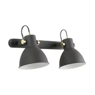 Lampy sufitowe - Delta lampa sufitowa (spot) 2-punktowa czarna/złota A6004S-2A - miniaturka - grafika 1