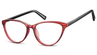 Okulary korekcyjne, oprawki, szkła - Sunoptic Oprawki korekcyjne okulary Kocie Oczy zerówki CP127A czerwono-czarne - miniaturka - grafika 1