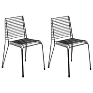 Fotele i krzesła ogrodowe - BELIANI Zestaw 2 krzeseł ogrodowych CHIEVE Metal Czarny - miniaturka - grafika 1
