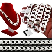 Łańcuszki - Potężny Srebrny Łańcuszek Męski Pancerka 60Cm/15Mm 155 Gram 925 + Gratisy - miniaturka - grafika 1