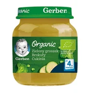 Dania dla dzieci - Gerber Organic - Obiad Groszek, Brokuł i Cukinia po 4m-cu 125g - miniaturka - grafika 1