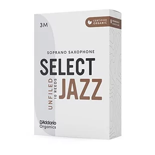 D'Addario Organic Select Jazz Unfiled Soprano Saxophone Stroiki - Stroiki saksofonowe - Pierwsza i jedyna organiczna trzcina, 3 średnie, 5 sztuk - Akcesoria do instrumentów dętych - miniaturka - grafika 1