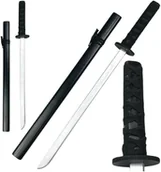 Zabawki militarne - Drewniana Katana Miecz Do Zabawy Treningu Rekwizyt Czarny 70cm - miniaturka - grafika 1