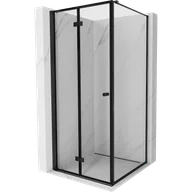 Kabiny prysznicowe - Mexen Mist-F kabina prysznicowa składana lewa 80 x 80 cm, czarna ramka, czarna - 8A6T-080-080-70-70-L - miniaturka - grafika 1
