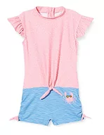 Stroje kąpielowe - Playshoes jednoczęściowy kostium kąpielowy dla dziewcząt z rakiem, niebieski/różowy, 98/104 cm - miniaturka - grafika 1