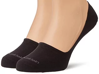 Skarpetki męskie - Calvin Klein męskie buty z bawełny męskie bez pokazu skarpetki, 2 opakowanie Footie, czarny, 39 - grafika 1