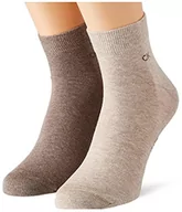 Skarpetki męskie - Calvin Klein Męskie codzienne płaskie bawełniane skarpety ćwierć 2 sztuki, Brązowy melanż, 43-45 EU - miniaturka - grafika 1