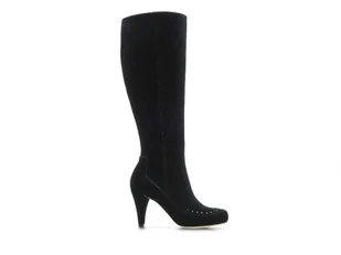 Clarks Dalia Sierra [Black Suede] - Rozmiar 42 - Kozaki damskie - miniaturka - grafika 1
