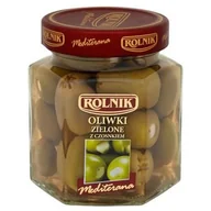 Pasztet i przetwory mięsne - Rolnik Oliwki zielone z czosnkiem 280g - miniaturka - grafika 1