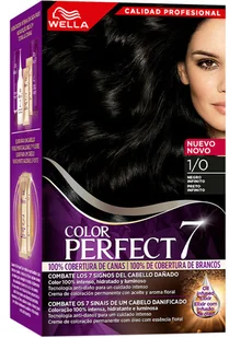 Farba kremowa z utleniaczem Wella Color Perfect 7 100 Cobertura De Canas 1-0-Negro Infinito 60 ml (4064666324074) - Farby do włosów i szampony koloryzujące - miniaturka - grafika 1