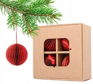 Bombki Choinkowe Papierowe Komplet Bombek 8cm Zestaw Kolory - Bombki - miniaturka - grafika 1