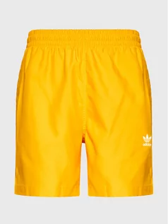 Kąpielówki męskie - adidas Szorty kąpielowe adicolor Classics 3-Stripes HK7327 Żółty Regular Fit - grafika 1