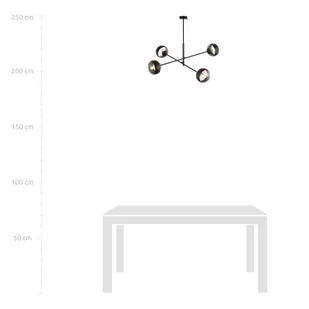Emibig Linear lampa wisząca 4-punktowa czarna/stripe 1168/4 - Lampy sufitowe - miniaturka - grafika 5