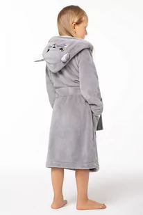 SZLAFROK ENVIE KITTEN (kolor Grey, rozmiar 110-116) - Okrycia kąpielowe dla dzieci - miniaturka - grafika 2