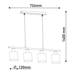 Lampa wisząca Maron, 4-pkt., tkanina, naturalna - Lampy sufitowe - miniaturka - grafika 2