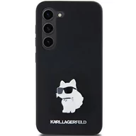 Etui i futerały do telefonów - Karl Lagerfeld Etui Silicone Choupette Metal Pin do Galaxy A55, czarne - miniaturka - grafika 1