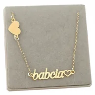 Łańcuszki - ZŁOTY ŁAŃCUSZEK BABCIA dla babci srebro 925 GRAWER - miniaturka - grafika 1