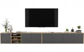 Szafki RTV - Wisząca Szafka Rtv Loft Komoda Grafit Mat 300 cm - miniaturka - grafika 1