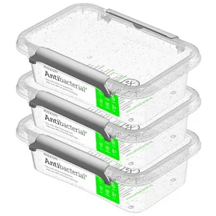 Orplast Orplast Antibacterial Zestaw pojemników 3 x 0,35 L ORPLAST 301019 - Pudełka i szkatułki - miniaturka - grafika 1
