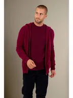 Swetry męskie - Perfect Cashmere Kaszmirowy kardigan "Eldo" w kolorze bordowym - miniaturka - grafika 1